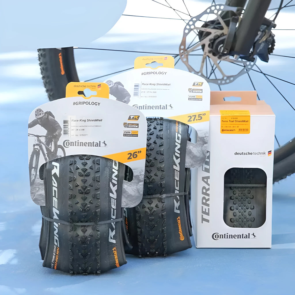 Mountain bike replacement outer tyre for 26, 27.5 or 29-inch wheels in yellow or white