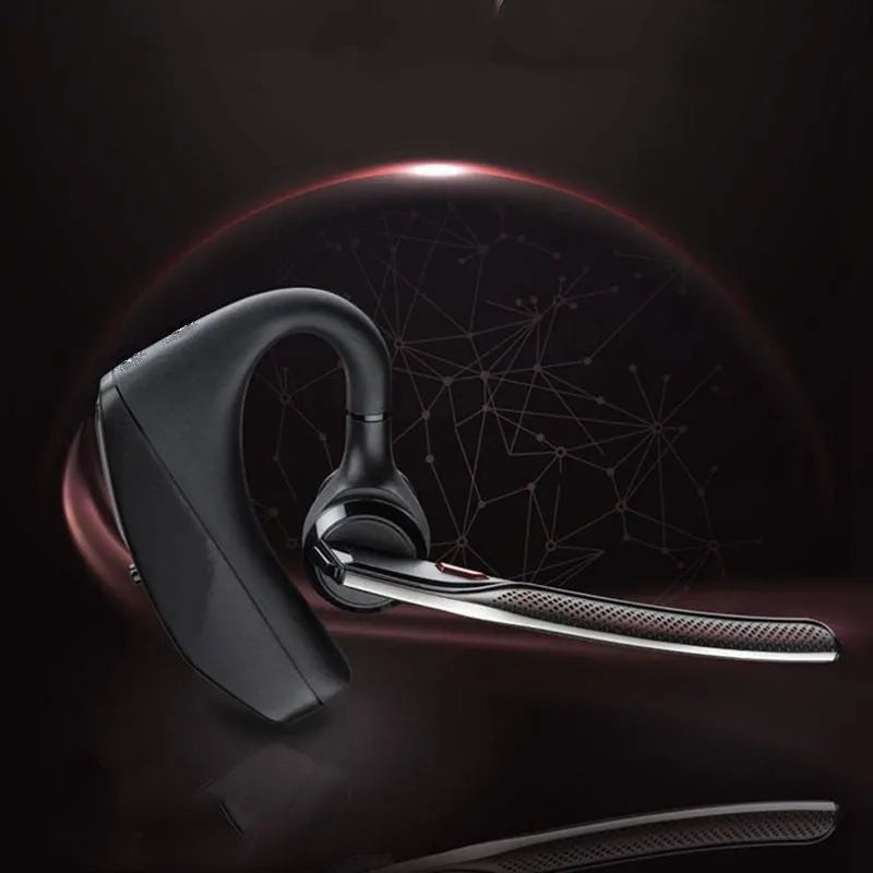 Black stereo Bluetooth sports headphones with a large battery and USB charging port.