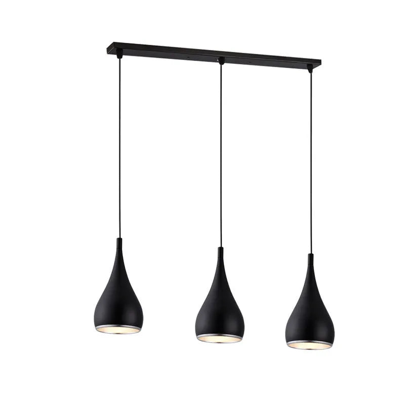 Minimalist iron restaurant chandelier bedside lamp in black, chrome or white finishes