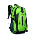Large black Oxford cloth travel backpack showing front view with straps and soft handle.
