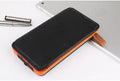 Waterproof solar phone charger with LED light in black, blue, green, or orange colour options
