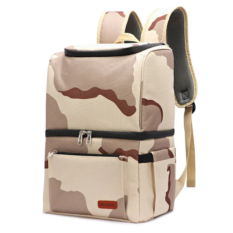 Double layer insulated waterproof backpack in Oxford cloth with 22L capacity for picnics