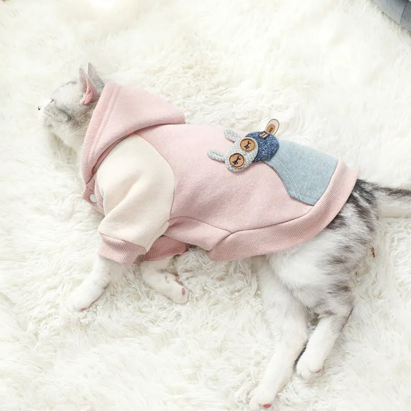Brown cotton dog sweatshirt for leisure wear, shown on a model.