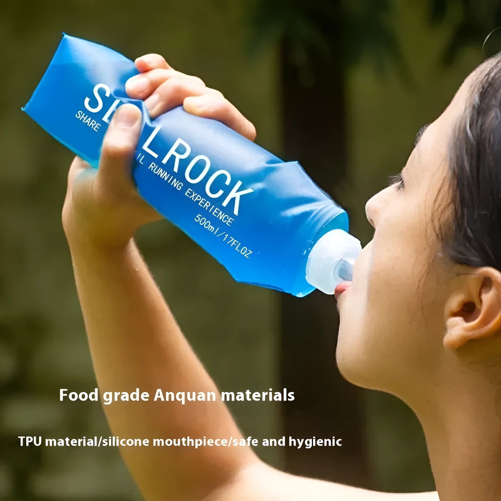 Plastic portable straw with suction tube for outdoor hydration during mountain climbing and biking