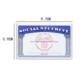 Transparent PVC social security card holder measuring 9.7 by 5.9 centimetres