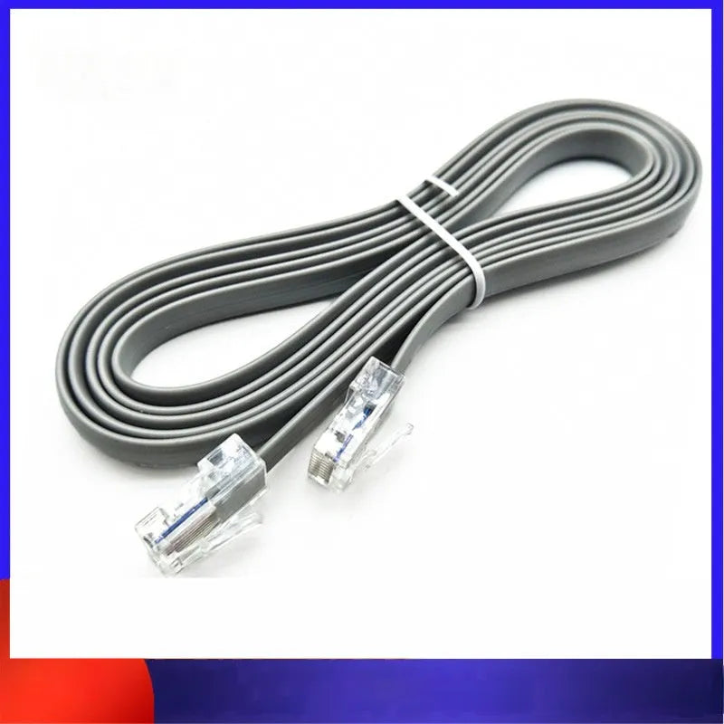 Silver grey CAT6 network cable with RJ45 connectors measuring 2 metres in length