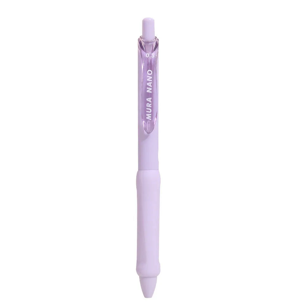 Macaron Colour Student Press Gel Pen with 0.5mm tip in smoked white, brown, and pink options