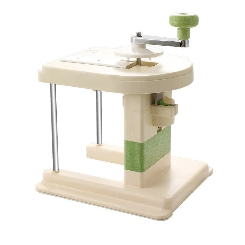 Beige household vegetable slicer and grater with stainless steel blades