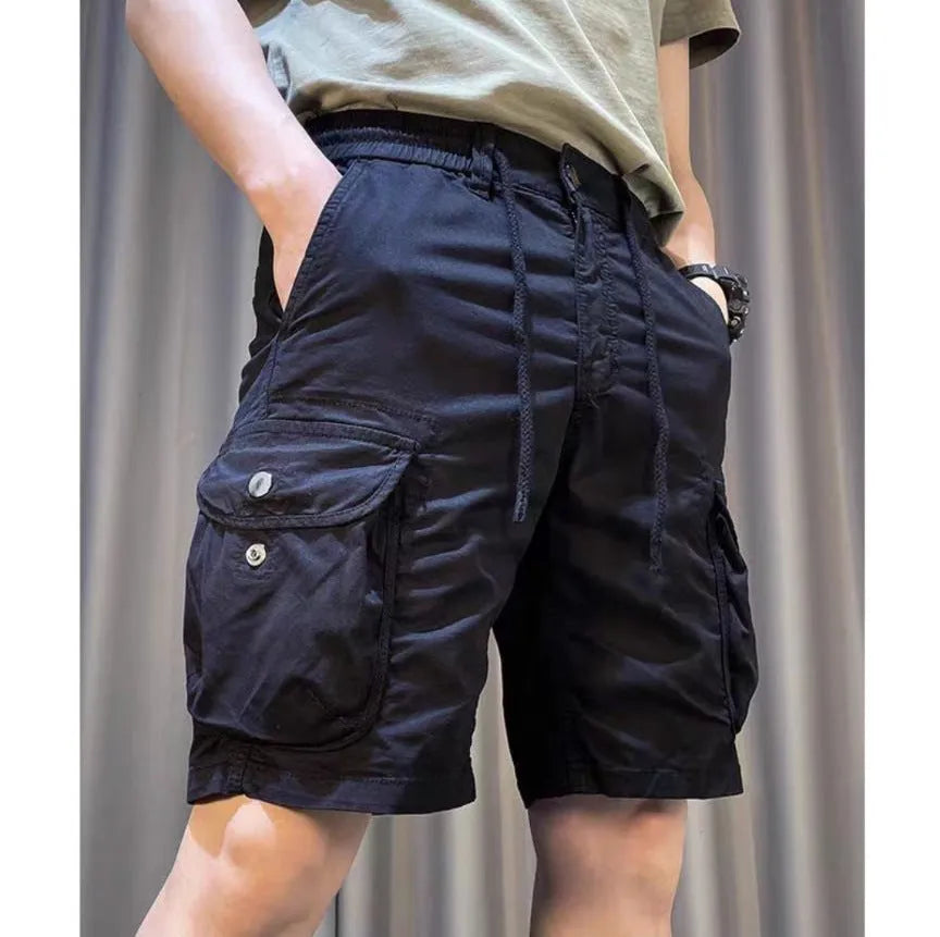 Loose straight leg overalls pants with multiple pockets in black, grey, green or khaki colours