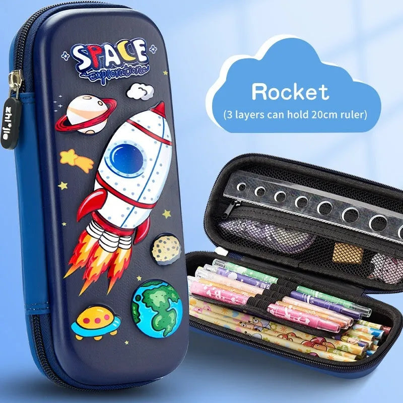 3D leather pencil case with zip closure showing one of 22 available colour pattern designs