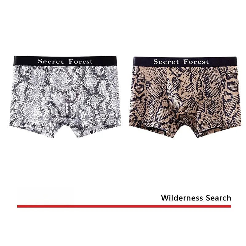 Men's thin polyester boxer shorts in black, grey, and brown with loose fit and mid-rise waist