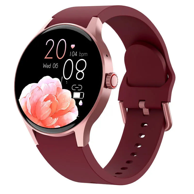Men's and women's smart Bluetooth sport watch with round touch screen on wrist