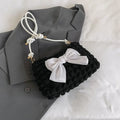 Women's canvas shoulder bag in street style with sandwich pocket and phone compartment in horizontal square shape