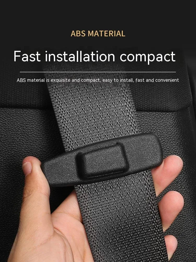 Black ABS plastic car safety belt stopper clip set with 2 pieces in OPP packaging