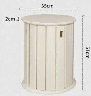 A stackable round metal dining stool in a modern style, shown in a choice of four colours.