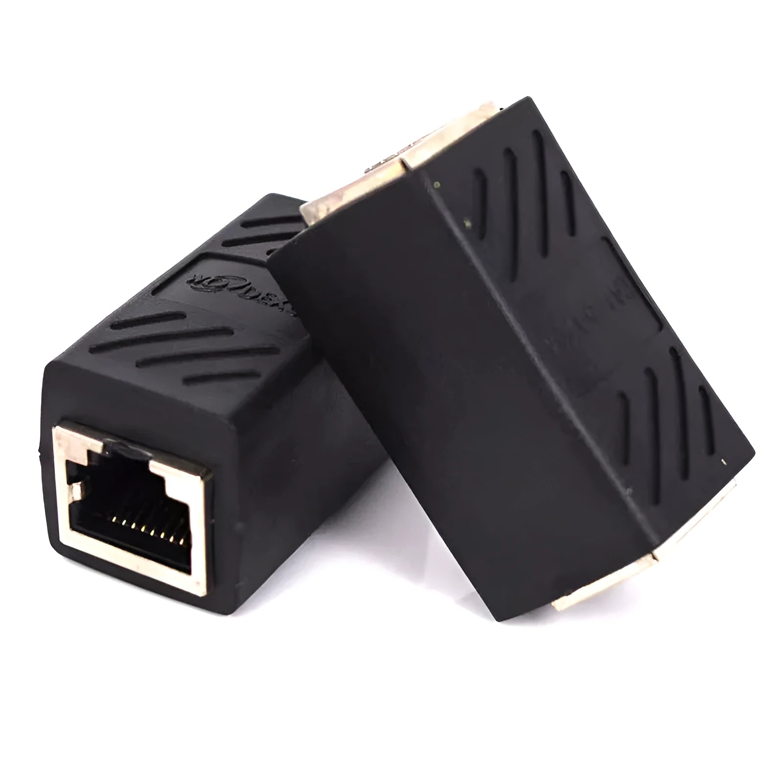 Black RJ45 rotary union network cable extender adapter for ethernet connections