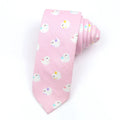 Korean-style narrow men's cotton bow tie with a printed cartoon pattern.