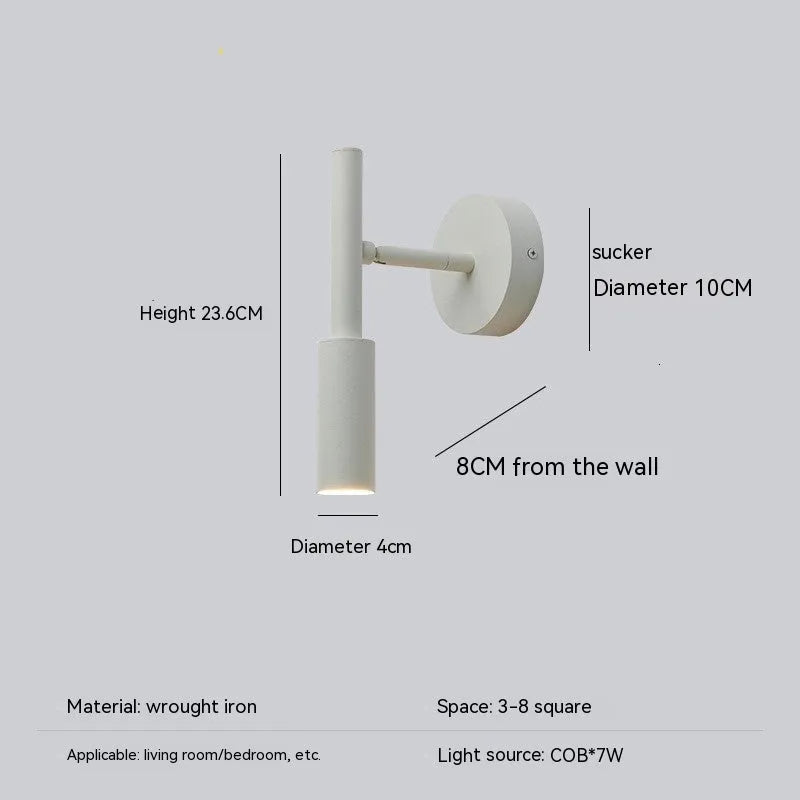 Black wrought iron wall lamp with modern design and three colour temperature lighting options