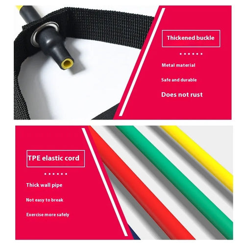 Colour-coded adjustable chest expander with TPE tension rope for home fitness