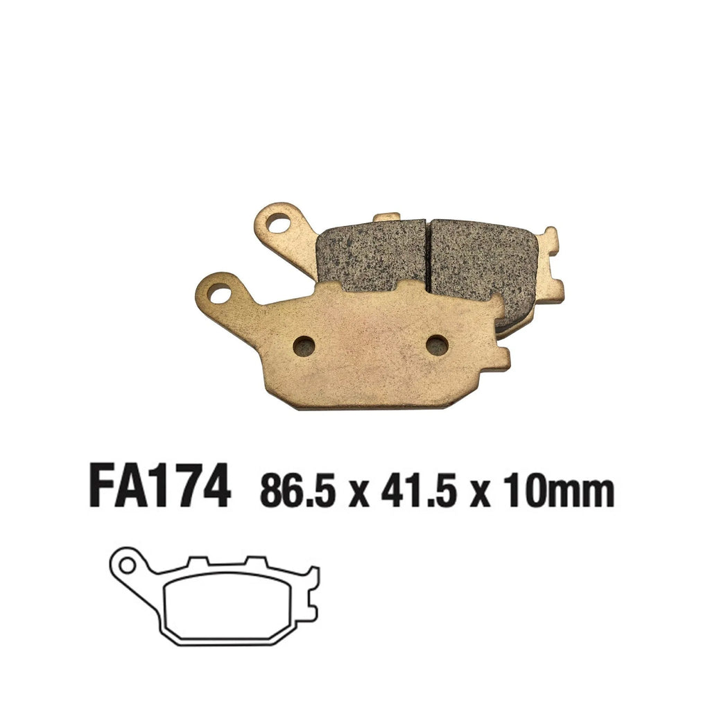Sintered rear brake pad for Honda CBR954RR CBR929RR showing friction material and backing plate