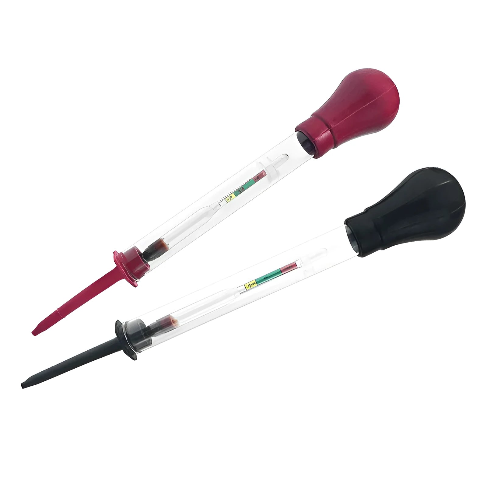 Glass electrohydraulic hydrometer for automobile battery electrolyte testing with suction type design