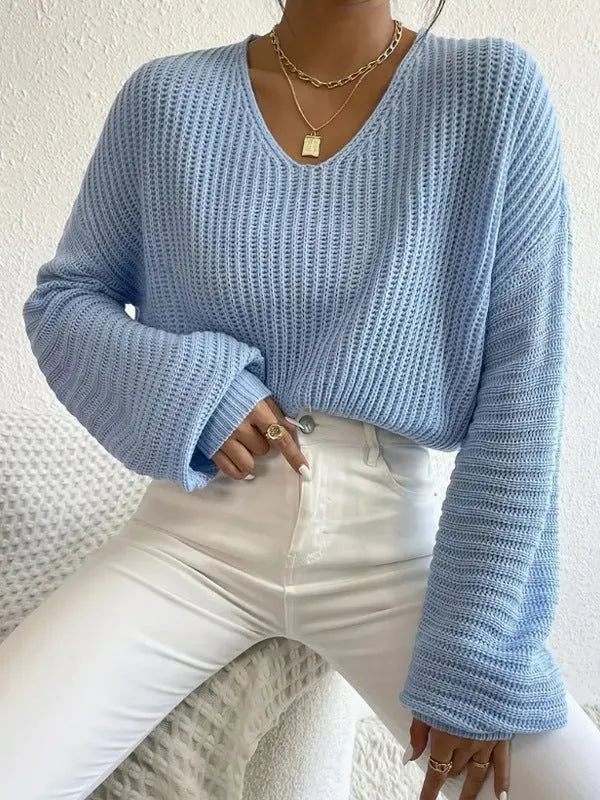 Women's solid colour long sleeve pullover in polyester fabric available in five colours