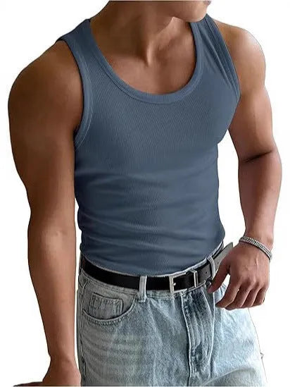 Men's tight fit round neck workout t-shirt with wool lining in six colour options for gym training