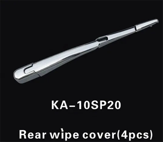 Set of four silvery ABS plastic rear window wiper cover trims for Hyundai cars.