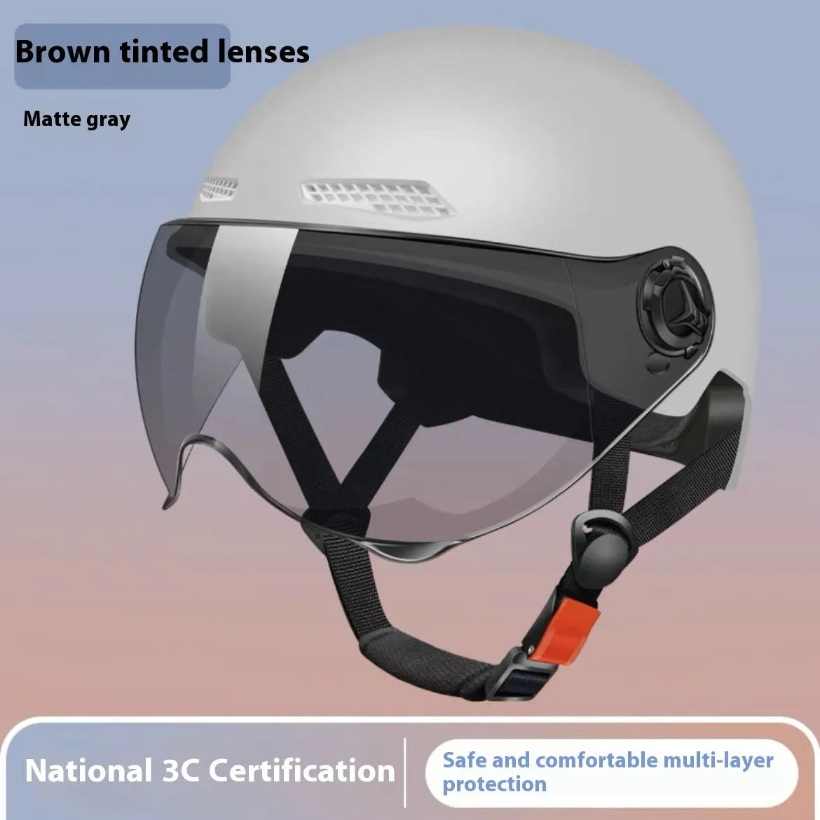 3C certified electric motorcycle helmet with sun visor in multiple colour options