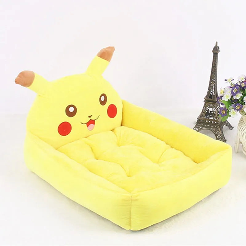Cartoon-style washable pet bed sofa for a small dog or cat, shown in a choice of colours.