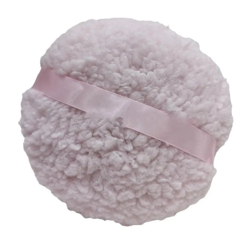 Oversized plush powder puff 150x75mm in pink, white, and skin colour options