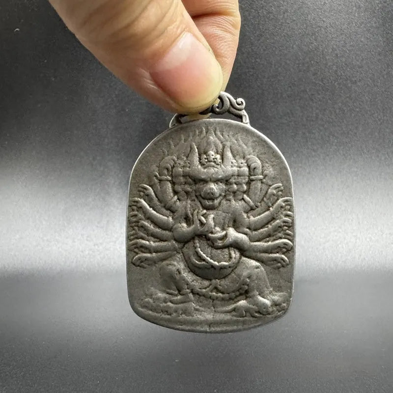 Chinese style iron pendant ornament with Aryaacalanatha Yamantaka design