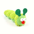 Green interactive plush cat toy pillow with rechargeable electronic motion sensor