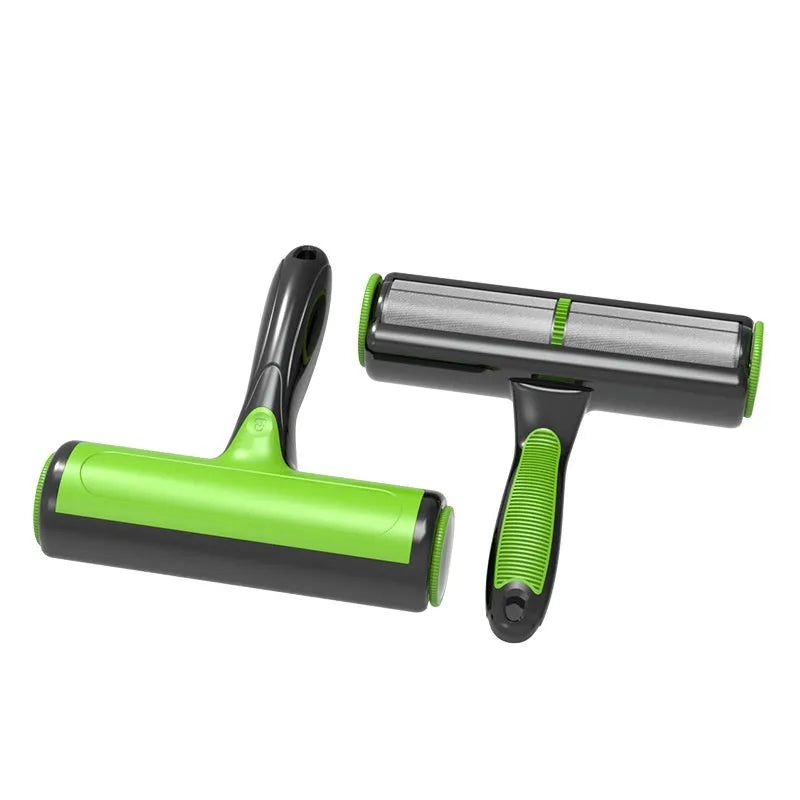Automatic pet hair lint remover with two-way rolling mechanism and sticky brush for sofa cleaning