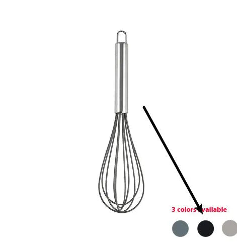 Silicone kitchen utensil set with 12 pieces including spatula, turner, ladel, and food clip in rotating storage bucket