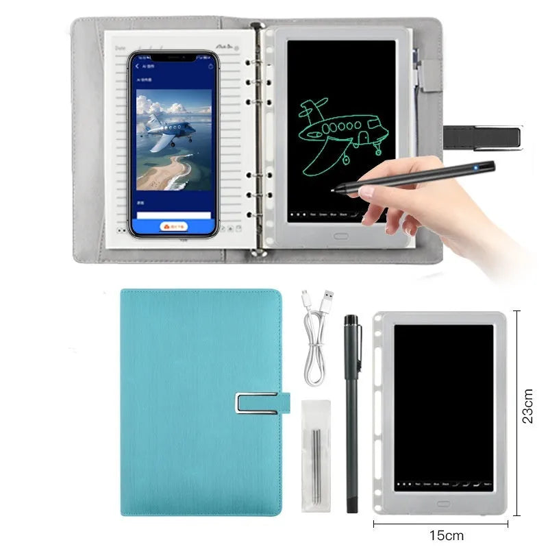 85-inch electronic writing pad with smart pen on stitching appearance background