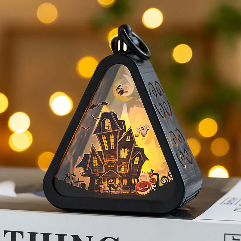Halloween pumpkin lamp decoration with battery operation in four colour designs