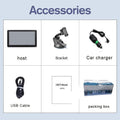 7-inch car GPS navigation device with touch screen display mounted on vehicle dashboard