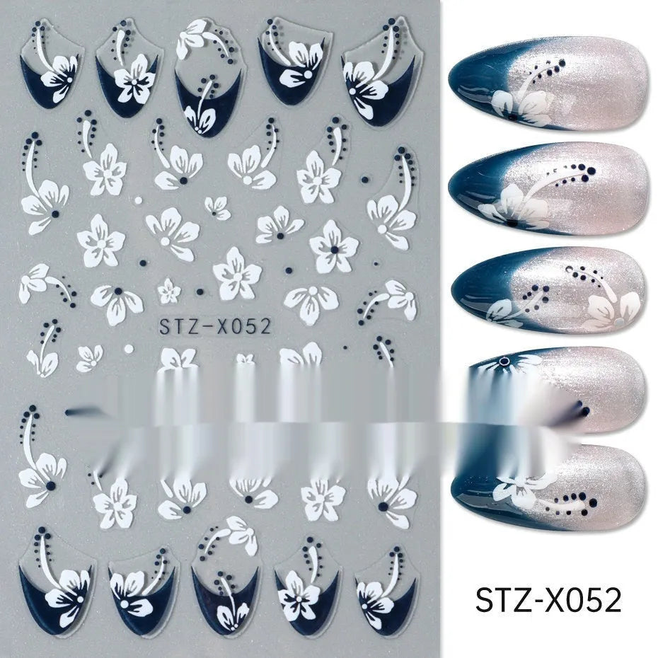 Black and silver stripe nail art stickers for French manicure designs in plastic material