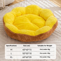Round rabbit plush cat bed with a detachable cover in a grey and black colour.