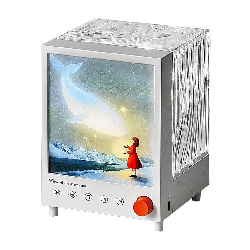 Aurora treasure box projection lamp with star sea whale light colour and Bluetooth speaker