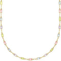 Geometric crystal pendant necklace for women with alloy chain, shown in a random colour.