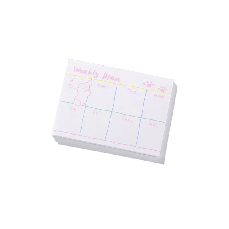 Cartoon sticky note notepad with heartbeat delivery theme in one of six decorative styles