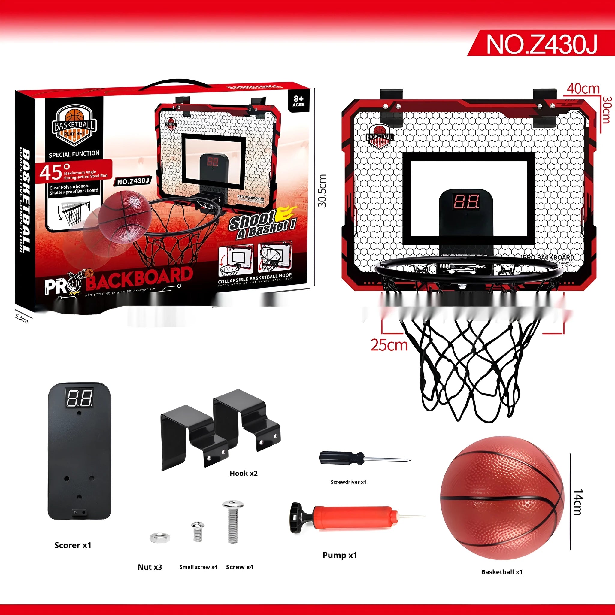 Foldable basketball frame with parallel panel backboard mounted using suction cups