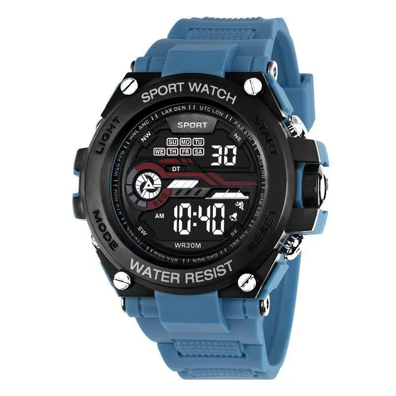 Fashion electronic watch for teenagers shown in one of ten available colours.