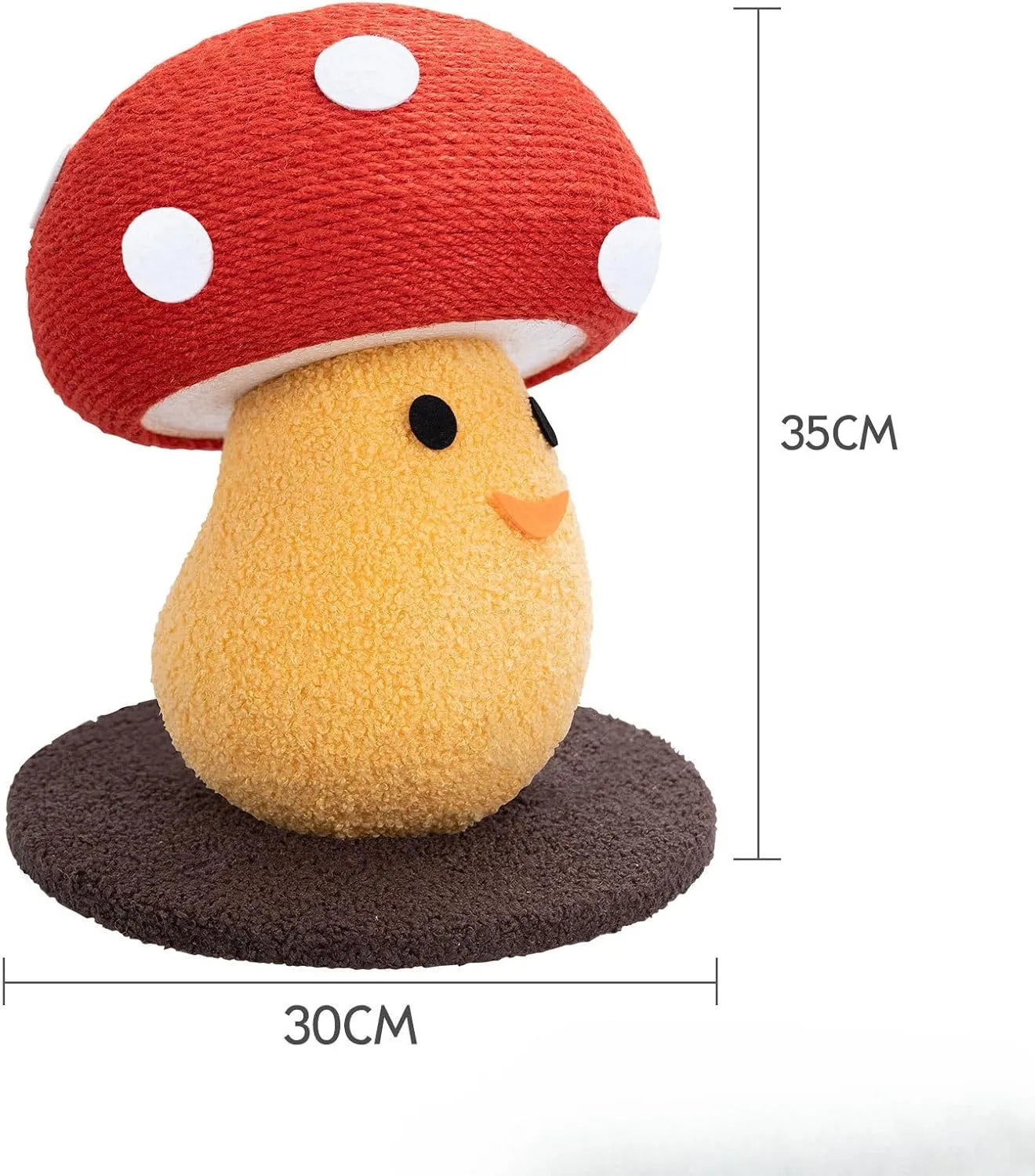 Mushroom-shaped cardboard cat scratcher with foldable accordion design for furniture protection