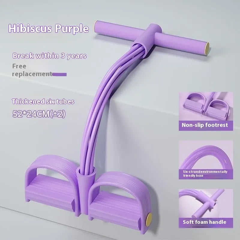 Adjustable waist slimming pedal exercise device with puller rope in purple colour option