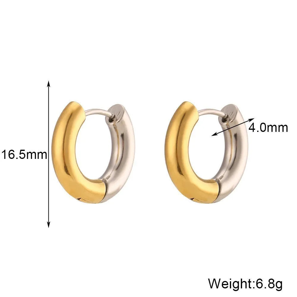 Gold colour jewellery set with geometry round ring design including earrings, necklace, and bracelet