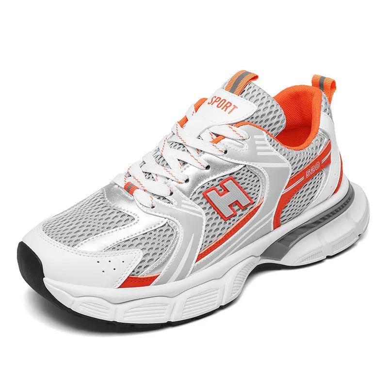 Men's mesh casual running shoes with plastic soles in multiple colour options