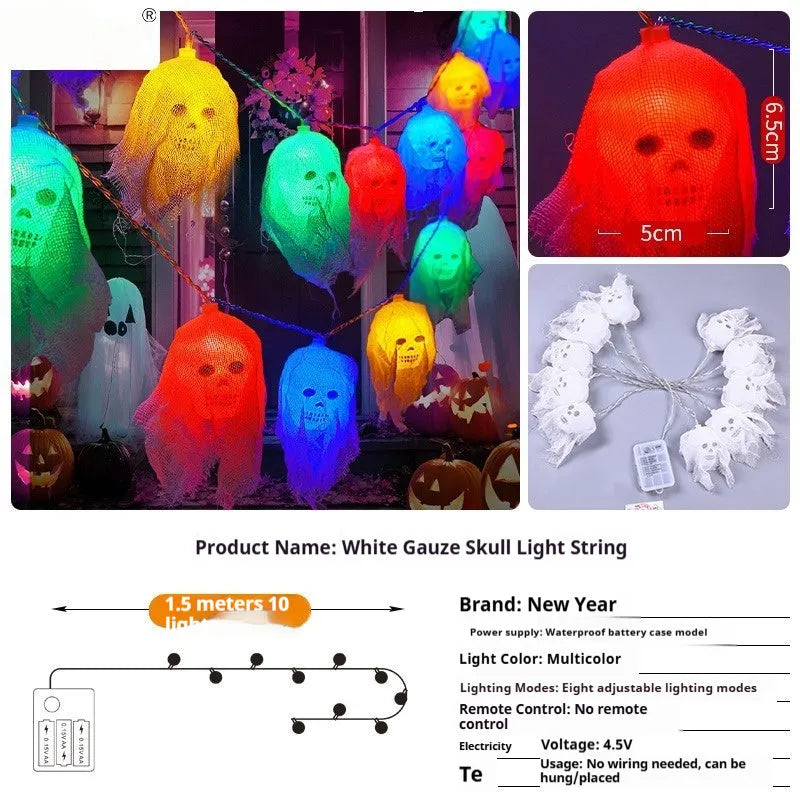 Halloween coloured LED lights with plastic shell for indoor wall decoration with battery box
